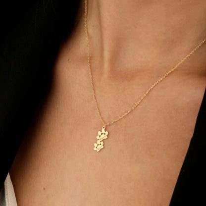 Custom Paw Print Name Necklace For Pet Lover