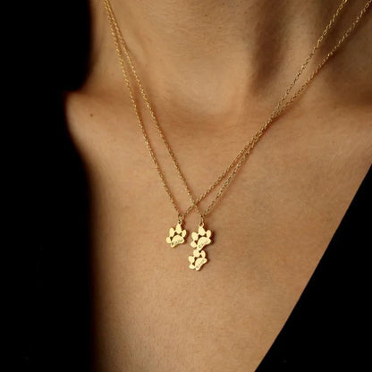 Custom Paw Print Name Necklace For Pet Lover