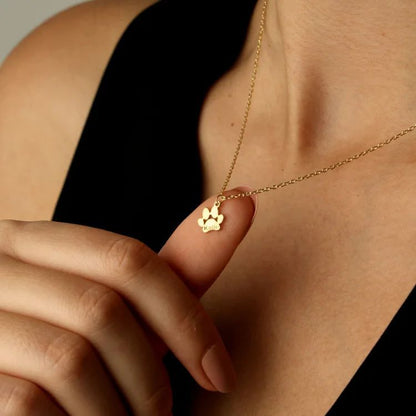 Custom Paw Print Name Necklace For Pet Lover