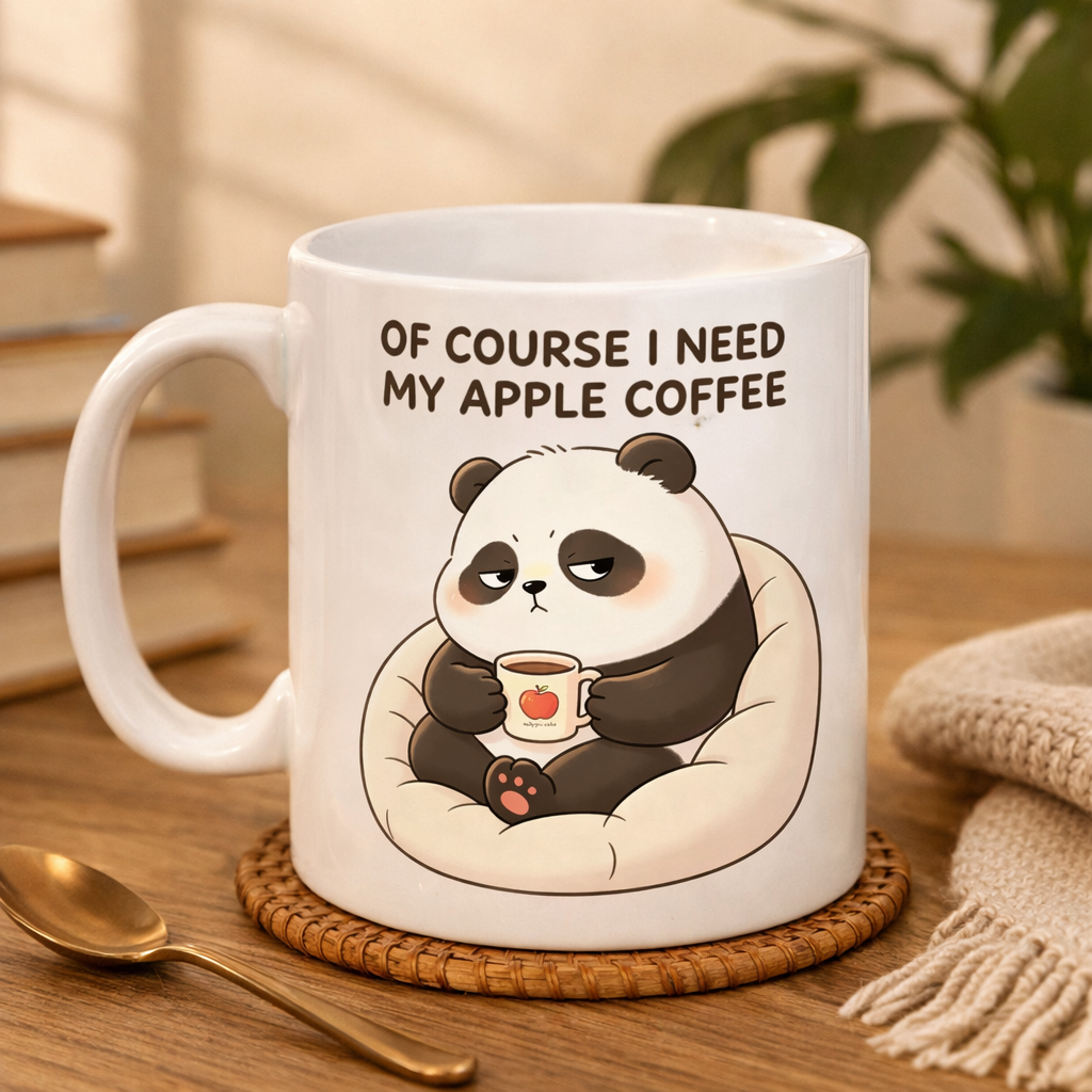 Cute Panda Coffee Mug - 4 Funny Back Quote Options