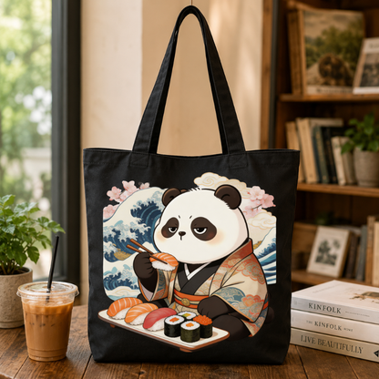 Sushi Panda Canvas Tote Bag