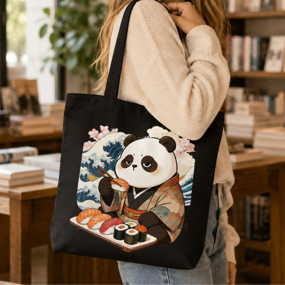 Sushi Panda Canvas Tote Bag