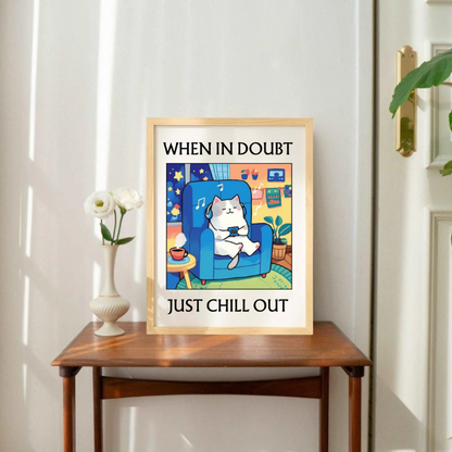 'WHEN IN DOUBT JUST CHILL OUT' Cat Print