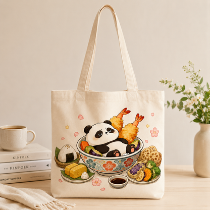 Tempura Panda Canvas Tote Bag