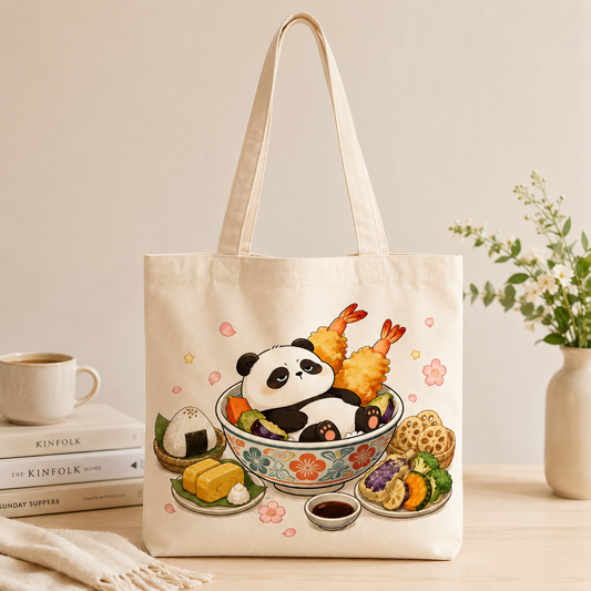 Tempura Panda Canvas Tote Bag