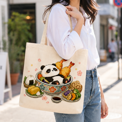 Tempura Panda Canvas Tote Bag