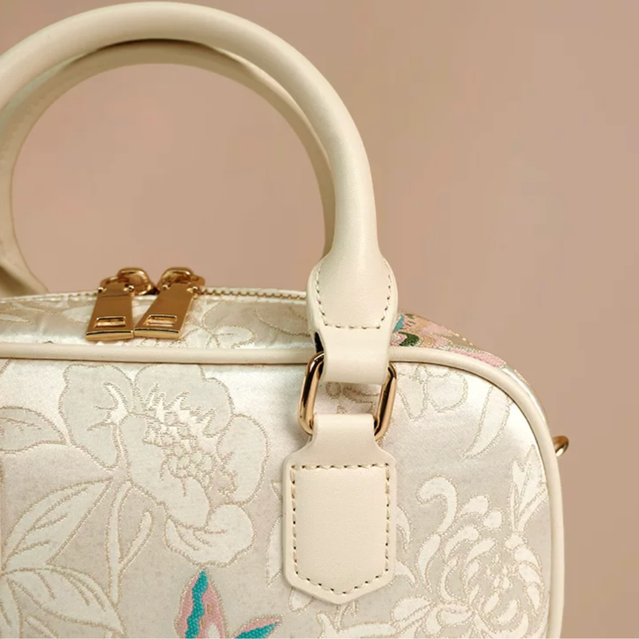 Ivory Butterfly Silk Brocade Mini Bag