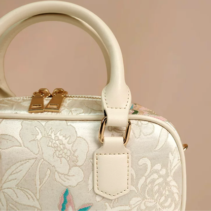 Ivory Butterfly Silk Brocade Mini Bag