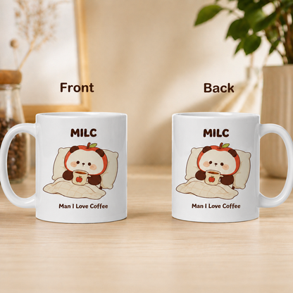 Cute Apple Panda Coffee Mug - Man I Love Coffee