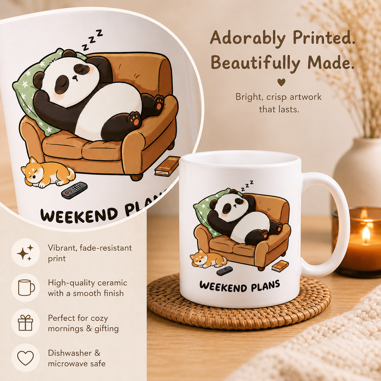 Weekend Plans Panda Coffee Mug