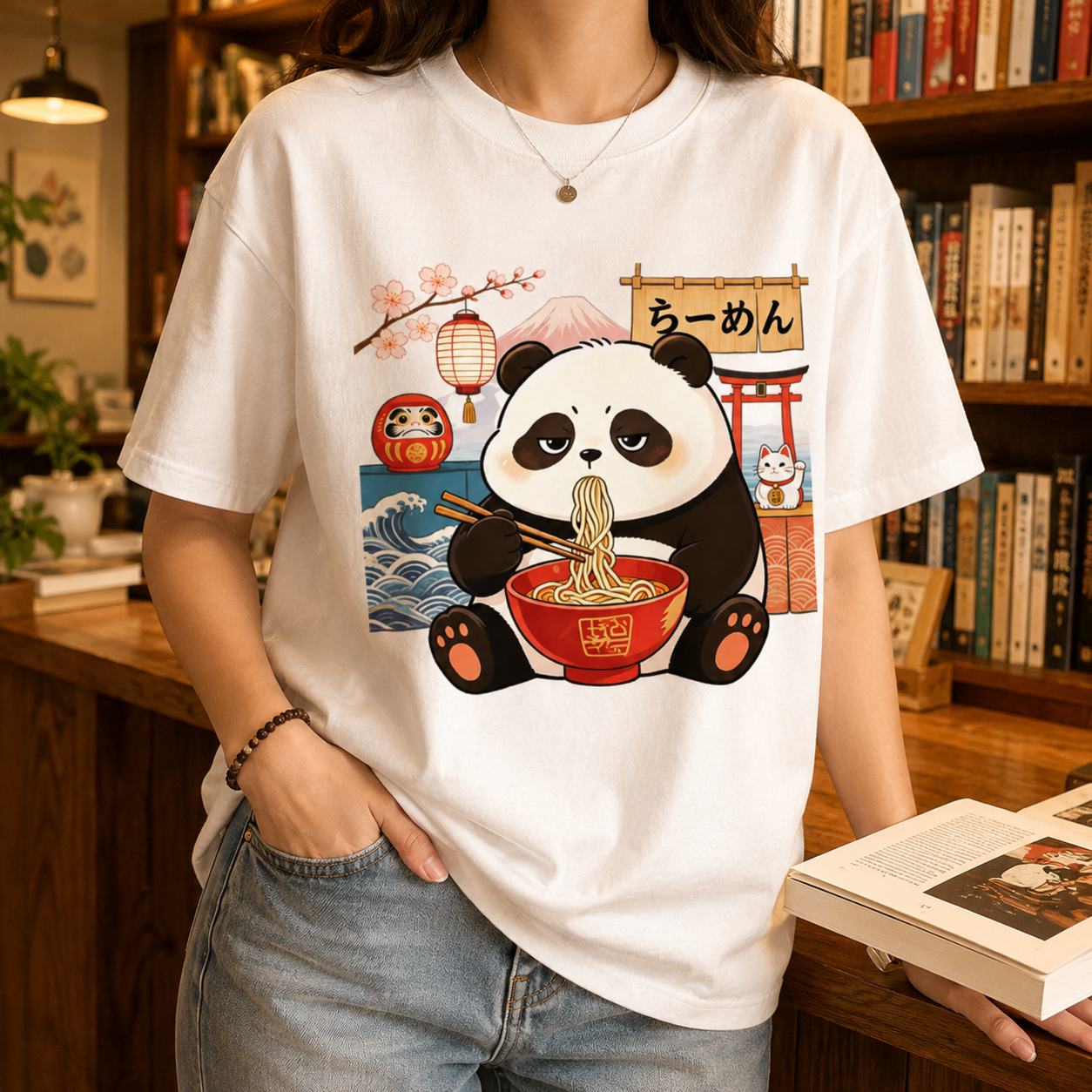 Ramen Panda Graphic T-Shirt