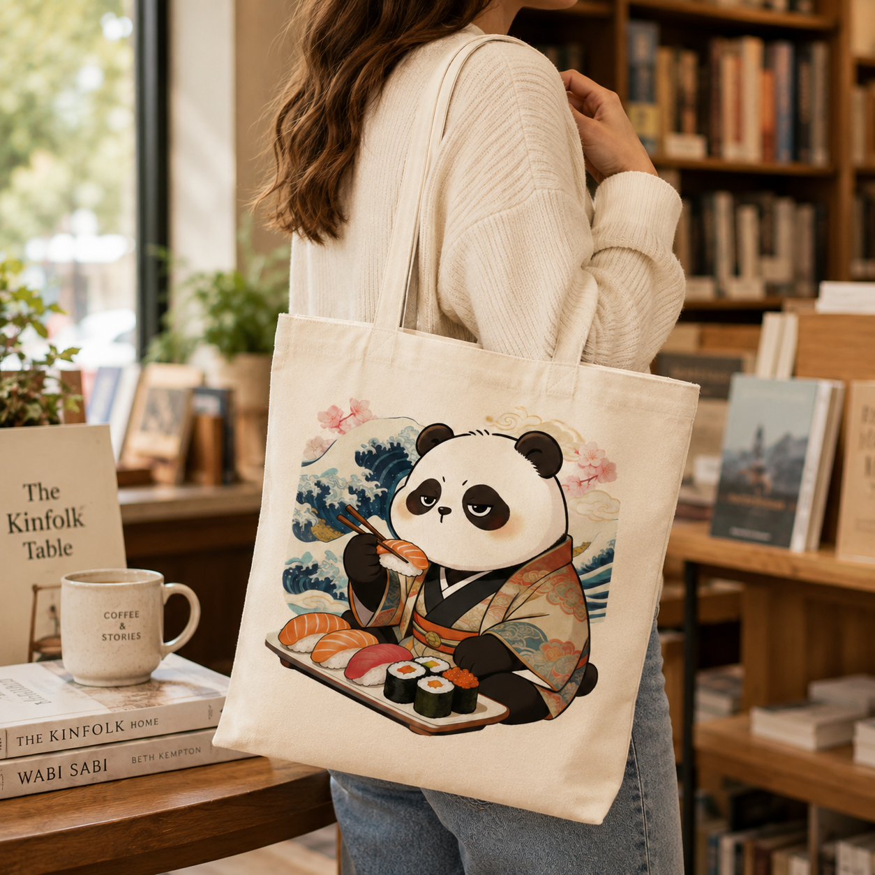 Sushi Panda Canvas Tote Bag