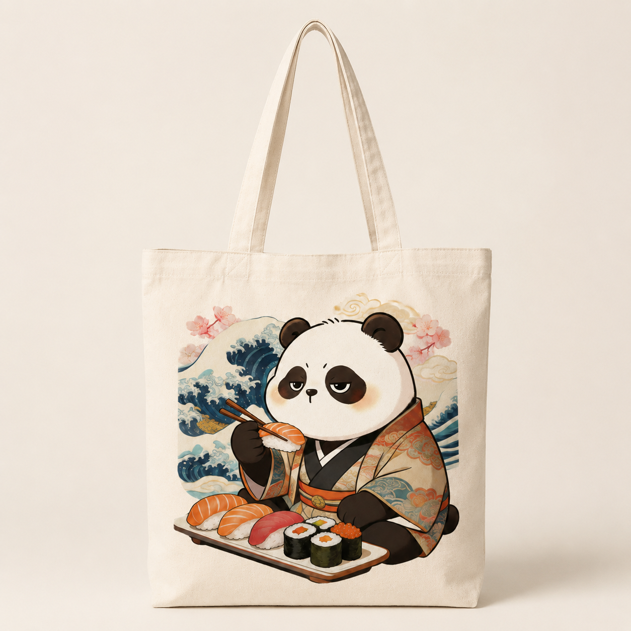 Sushi Panda Canvas Tote Bag