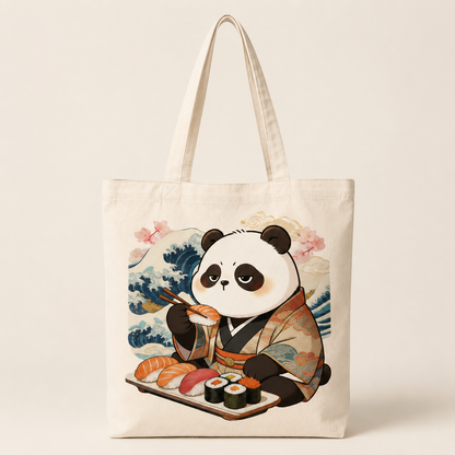 Sushi Panda Canvas Tote Bag