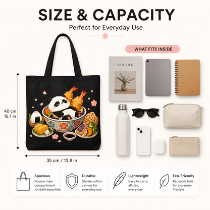 Tempura Panda Canvas Tote Bag