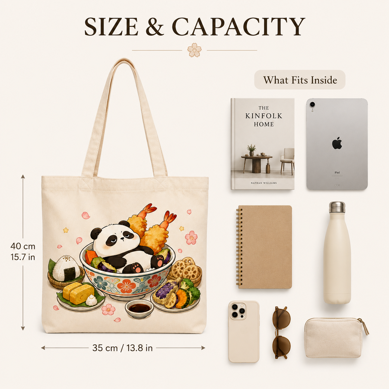 Tempura Panda Canvas Tote Bag