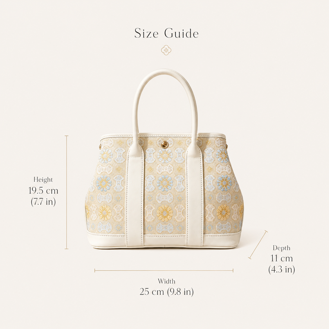 Ivory Bloom Silk Brocade Leather Bag