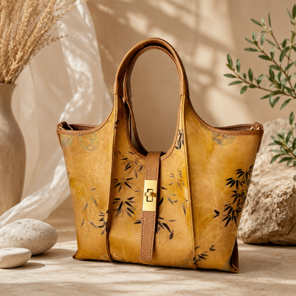 Shang Yun Silk Leather Tote Bag