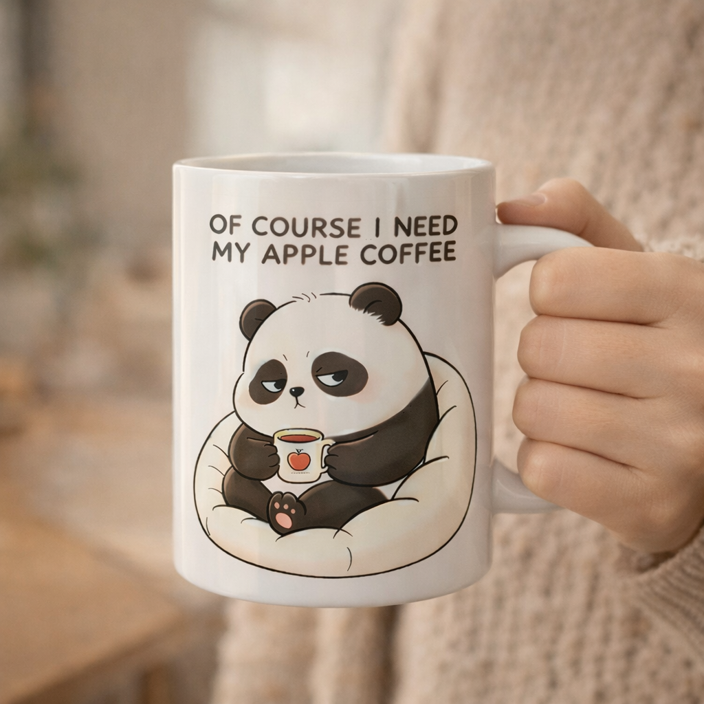 Cute Panda Coffee Mug - 4 Funny Back Quote Options