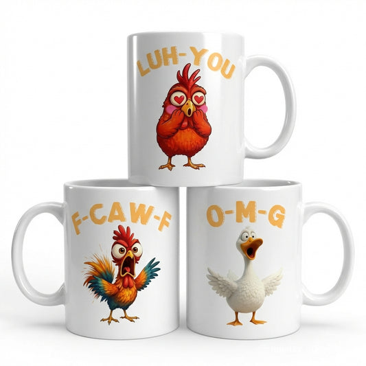 F-Caw-F & More: Funny Chicken Mug Series