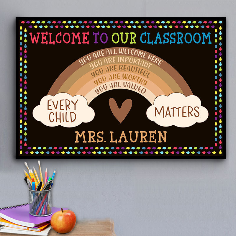 Personalized Teacher You Are All Welcome Here Custom Poster, Teacher Gifts, Classroom Decor