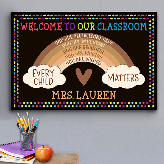 Personalized Teacher You Are All Welcome Here Custom Poster, Teacher Gifts, Classroom Decor
