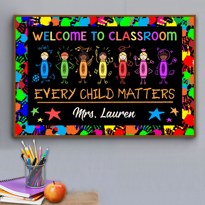 Personalized Teacher Every Child Matters Custom Poster, Classroom Decor