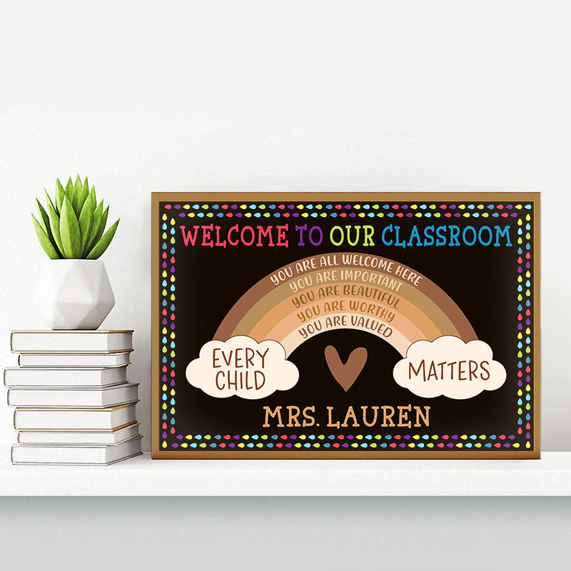 Personalized Teacher You Are All Welcome Here Custom Poster, Teacher Gifts, Classroom Decor