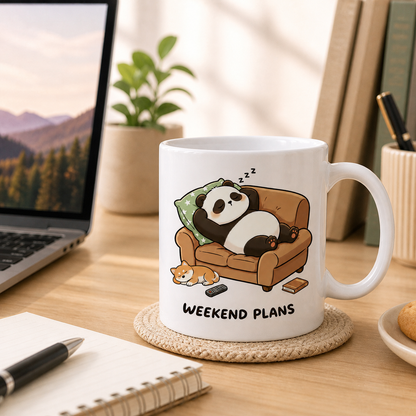 Weekend Plans Panda Coffee Mug