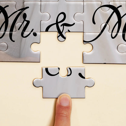 Custom Photo Our First Anniversary As Mr. & Mrs. - Personalized Jigsaw Puzzle