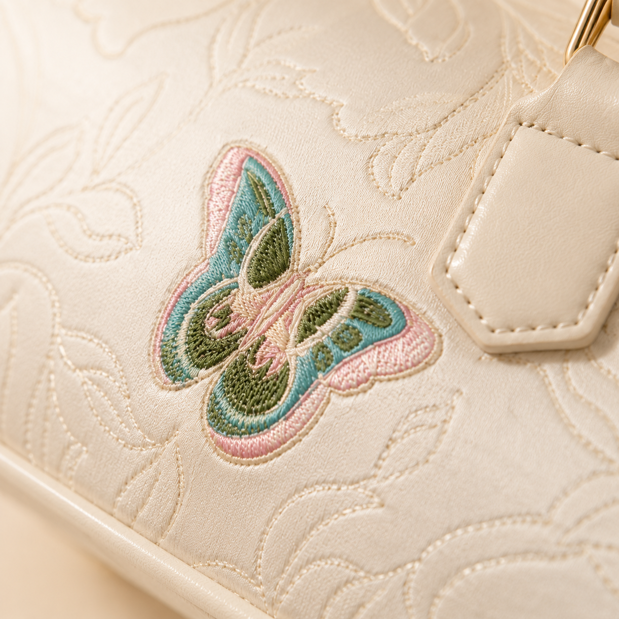 Ivory Butterfly Silk Brocade Mini Bag