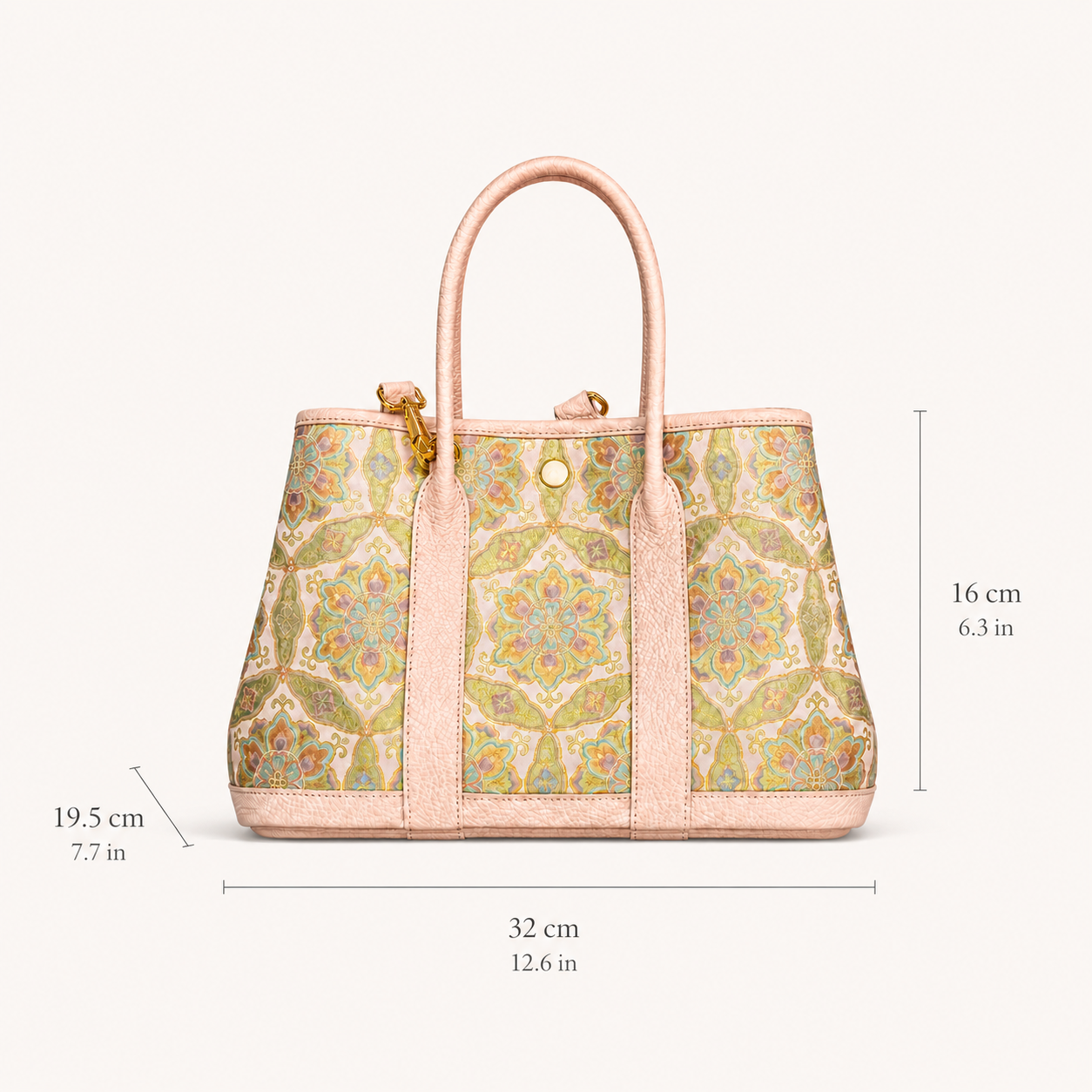 Golden Palace Silk Brocade & Leather Tote Bag