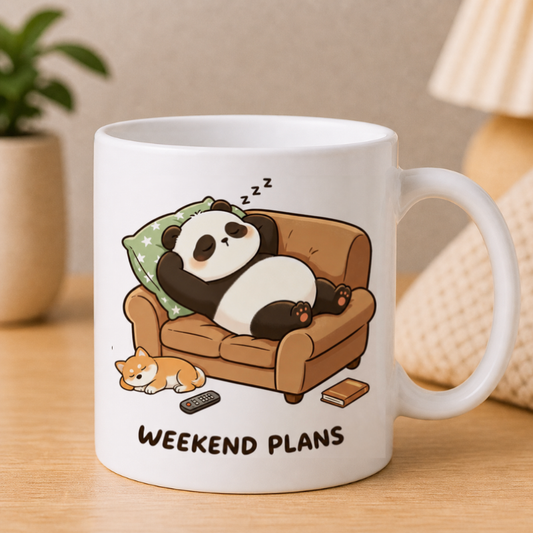 Weekend Plans Panda Coffee Mug